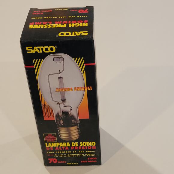 Satco S1930 70W High Pressure Sodium Lamps Mogul Base HID Bulbs New - Picture 2 of 9